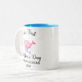 Aangepaste eerste Moederdag 2022, aangepaste foto Tweekleurige Koffiemok (Voorkant links)