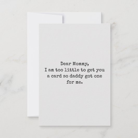 Aangepaste Eerste Moederdag Cute Minimalist Kaart (Achterkant)