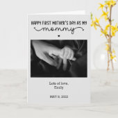 Aangepaste Eerste Moederdag Cute Minimalistische F Kaart (Gele Bloem)