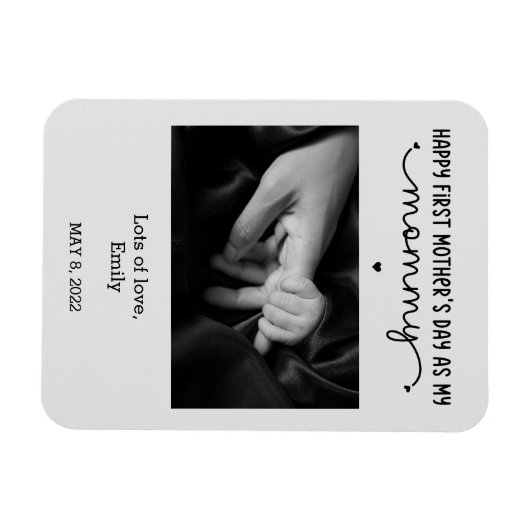 Aangepaste eerste Moederdag-minimalistische foto Magneet (Horizontaal)