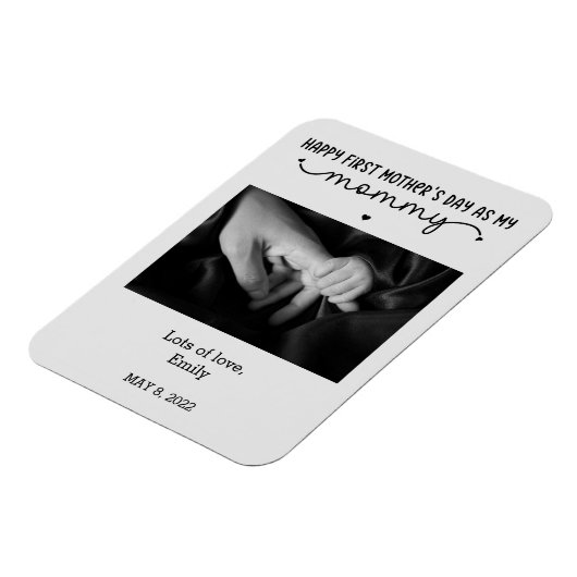 Aangepaste eerste Moederdag-minimalistische foto Magneet (Linkerzijde)