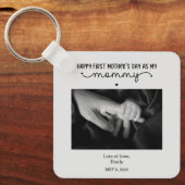 Aangepaste eerste Moederdag-minimalistische foto Sleutelhanger (Voorkant)