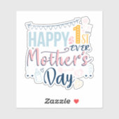 Aangepaste eerste Moederdag voor het eerst Moeder Sticker (Vel)
