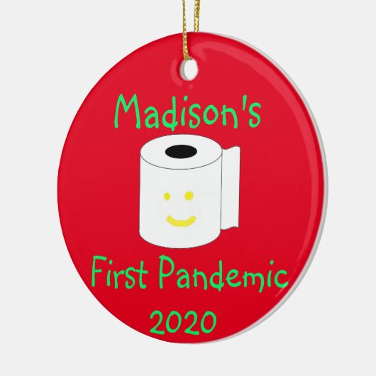 Aangepaste eerste pandemie keramisch ornament (Links)