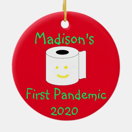 Aangepaste eerste pandemie keramisch ornament (Achterkant)