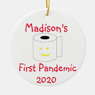 Aangepaste eerste pandemie keramisch ornament