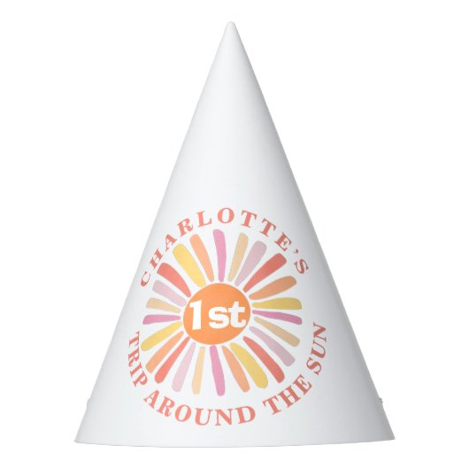 Aangepaste eerste reis rond zon 1e verjaardag feesthoedjes (Voorkant)