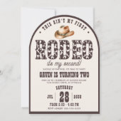 Aangepaste eerste Rodeo Arched Boys 2e verjaardags Kaart (Voorkant)