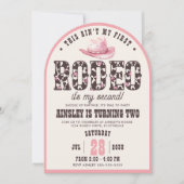 Aangepaste eerste Rodeo Arched Girls 2e verjaardag Kaart (Voorkant)