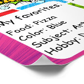 Aangepaste eerste schooldag, Comic Terug naar scho Poster (Hoek)