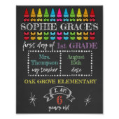 Aangepaste eerste schooldag, terug naar schoolbord foto afdruk (Voorkant)