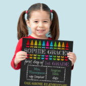 Aangepaste eerste schooldag, terug naar schoolbord foto afdruk