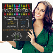 Aangepaste eerste schooldag, terug naar schoolbord foto afdruk