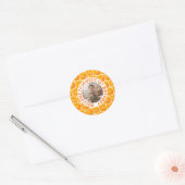 Aangepaste Eerste Sinaasappel Verjaardags Foto Ronde Sticker (Envelop)