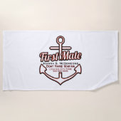 Aangepaste eerste stuurman-naautiek strandlaken (Voorkant)