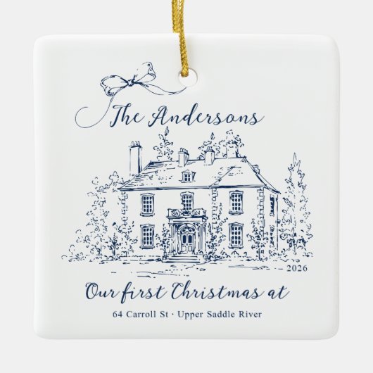 Aangepaste Eerste Thuis Kerst Ornament (Voorkant)