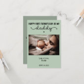 Aangepaste Eerste Vaderdag Cute Minimalistische Fo Kaart (Voorkant / Achterkant in situ)