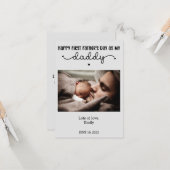 Aangepaste eerste Vaderdag Cute Minimalistische Fo Kaart (Voorkant / Achterkant in situ)