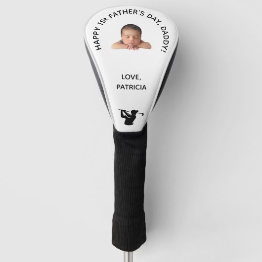 Aangepaste Eerste Vaderdag Fotocadeau van Baby Golfheadcover (Voorkant)