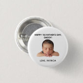 Aangepaste Eerste Vaderdag Fotocadeau van Baby Ronde Button 3,2 Cm (Voorkant /achterkant)