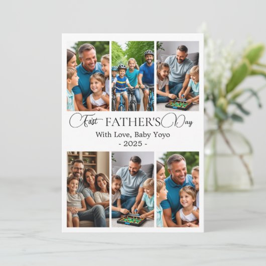 Aangepaste eerste Vaderdag fotocollage kaart (Staand voorkant)