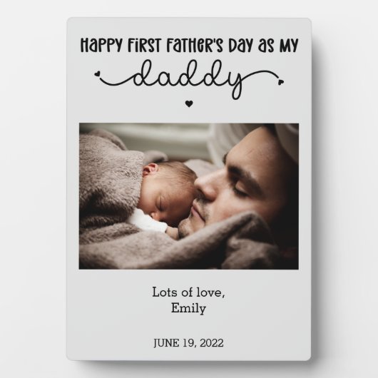 Aangepaste eerste Vaderdag-minimalistische foto Fotoplaat (voorkant)