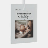 Aangepaste eerste Vaderdag-minimalistische foto Glas Ornament (Voorkant Rechts)