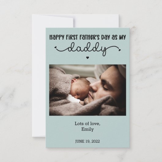 Aangepaste eerste Vaderdag-minimalistische foto Kaart (Voorkant)