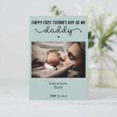 Aangepaste eerste Vaderdag-minimalistische foto Kaart (Staand voorkant)