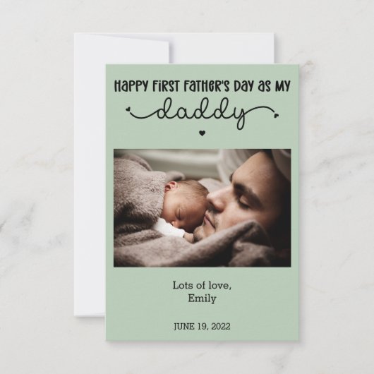 Aangepaste eerste Vaderdag-minimalistische foto Kaart (Voorkant)