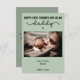 Aangepaste eerste Vaderdag-minimalistische foto Kaart