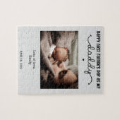 Aangepaste eerste Vaderdag-minimalistische foto Legpuzzel (Horizontaal)