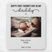 Aangepaste eerste Vaderdag-minimalistische foto Muismat (Voorkant)