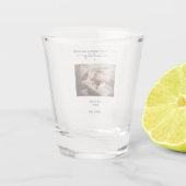 Aangepaste eerste Vaderdag-minimalistische foto Shot Glas (Achterkant)