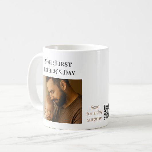 Aangepaste eerste vaderdag Mok met aangepaste QR-c (Voorkant links)