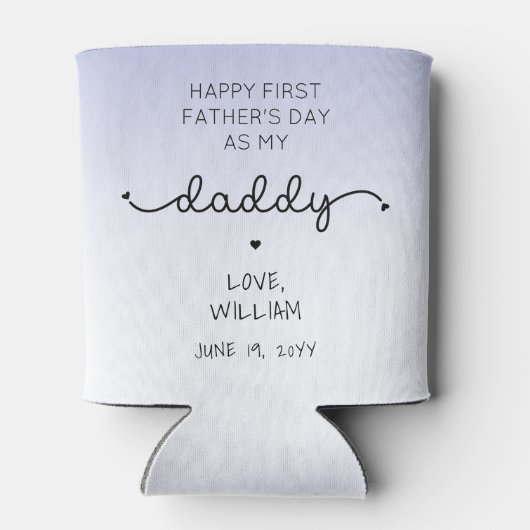 Aangepaste eerste Vaderdag Nieuwe Daddy-herinnerin Blikjeskoeler (Achterkant)