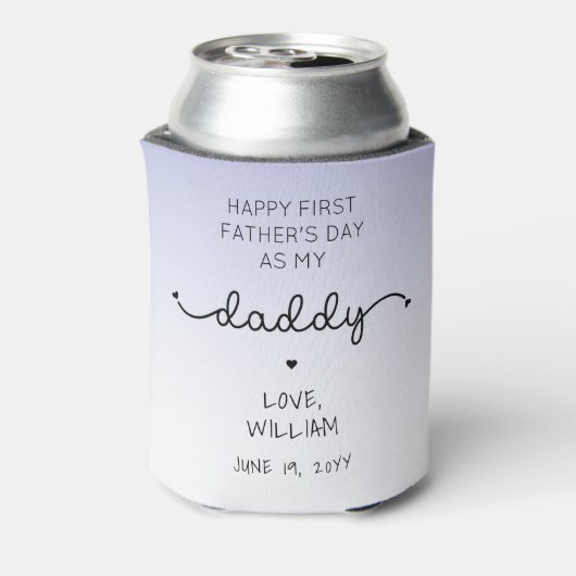 Aangepaste eerste Vaderdag Nieuwe Daddy-herinnerin Blikjeskoeler (Blikje Achterkant)