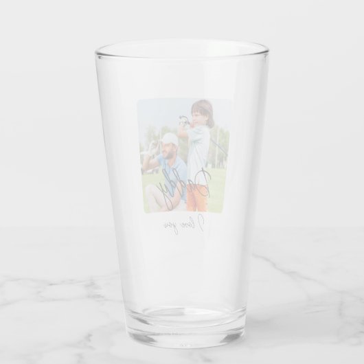 Aangepaste eerste Vaderdag Schattigee minimalistis Glas (Achterkant)