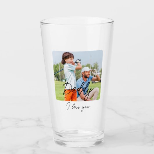 Aangepaste eerste Vaderdag Schattigee minimalistis Glas (Voorkant)