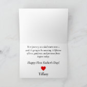 Aangepaste eerste Vaderdag sentimentele boodschap Kaart (Binnen)