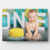 Aangepaste Eerste Verjaardag Baby Foto Fotoplaat (voorkant)