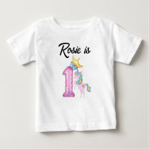 Aangepaste eerste verjaardag Baby T-Shirt