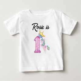 Aangepaste eerste verjaardag Baby T-Shirt