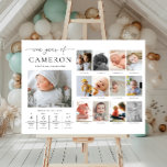 Aangepaste eerste verjaardag foto mijlpaal tijdlij imitatie canvas print<br><div class="desc">Vier de eerste 12 maanden van je kleintje met deze eerste verjaardag een jaar van foto teken. Pas het bord aan met uw maandelijkse mijlpaal afbeeldingen en baby's leuke weetjes. Als u tekst aan het ontwerp wilt toevoegen,  selecteert u de knop "Aanpassen" hierboven voor meer geavanceerde aanpassingsfuncties.</div>