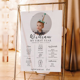 Aangepaste eerste verjaardag foto mijlpaal tijdlij poster