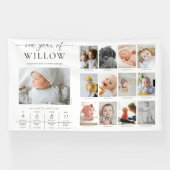 Aangepaste eerste verjaardag foto mijlpaal tijdlij spandoek (Horizontaal)