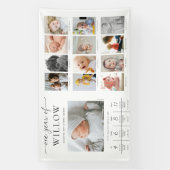 Aangepaste eerste verjaardag foto mijlpaal tijdlij spandoek (Verticaal)