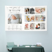 Aangepaste eerste verjaardag foto mijlpaal tijdlij spandoek (Beurs)