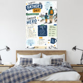 Aangepaste eeuwige held Vaderdag-andeuken Canvas Afdruk (Insitu (Slaapkamer))