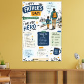 Aangepaste eeuwige held Vaderdag-andeuken Canvas Afdruk (Insitu (Woonkamer))
